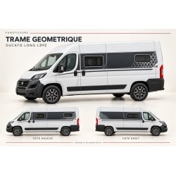 Stickers Fiat Ducato L3H2 Trame Géométrique
