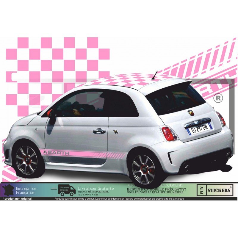 Fiat 500 ABARTH kit deco sticker stripping scorpion autocollant Fun Stickers