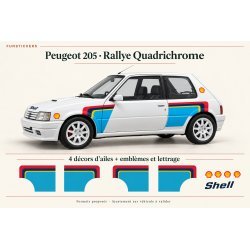 Peugeot 205 Rallye Quadrichrome decals
