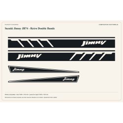 Stickers Suzuki Jimny JB74 Rétro Double Bande