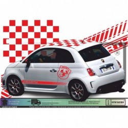 Sticker Kit Logo ABARTH Scorpion Géant – Autocollant Stripping Toit Damier Fiat 500