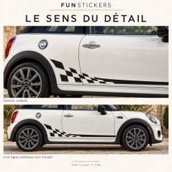 Stickers MINI Cooper S F56 Damier Ondulé
