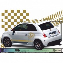 Sticker Kit Logo ABARTH Scorpion Géant – Autocollant Stripping Toit Damier Fiat 500