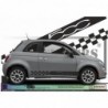 Fiat 500  Bandes damiers Bas de caisses  - Tuning Sticker Autocollant Graphic Decals