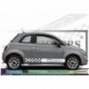 Fiat 500 kit autocollant bas de caisse design damier et logo Fun Stickers
