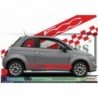 Fiat 500 kit autocollant bas de caisse design damier et logo Fun Stickers