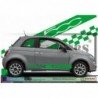 Fiat 500 kit autocollant bas de caisse design damier et logo Fun Stickers