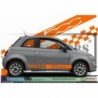 Fiat 500 kit autocollant bas de caisse design damier et logo Fun Stickers