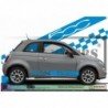 Fiat 500 kit autocollant bas de caisse design damier et logo Fun Stickers