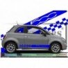 Fiat 500 kit autocollant bas de caisse design damier et logo Fun Stickers