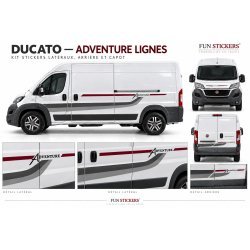 Kit Fiat Ducato Camper Aventure Gris Rouge - Complet | Fun Stickers