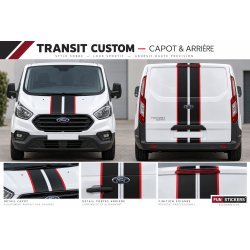 Bandes Ford Transit Custom Design Tricolore – Kit Complet