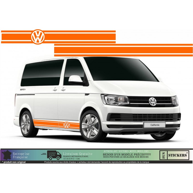 Autocollants Bas de Caisse Van – Design Kepler Noir – Compatibles vw volkswagen Transporter T5/T6
