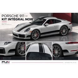 porsche doubles bandes intégrales - Kit Complet - voiture Sticker Autocollant Graphic Decals