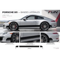 Porsche Bandes bas de caisse unicolor - Kit Complet - voiture Sticker Autocollant Graphic Decals