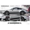 Porsche Bandes bas de caisse unicolor - Kit Complet - voiture Sticker Autocollant Graphic Decals