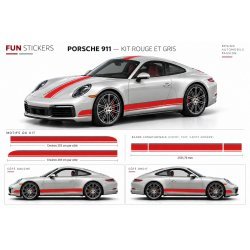 Porsche Bandes sport latérales Bas de caisses  - Kit Complet - voiture Sticker Autocollant Graphic Decals