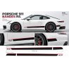 Porsche Bandes RS latérales Bas de caisses  - Kit Complet - voiture Sticker Autocollant Graphic Decals