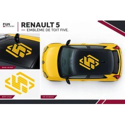 Renault 5 E-Tech side stripe and roof decal kit – racing style