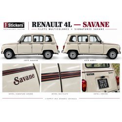 Bandes Fines Latérales Renault 4L Savane | Fun Stickers