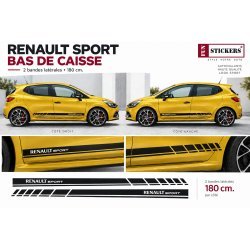 Kit Bandes Racing RS Noir Renault Sport Autocollant | Fun Stickers