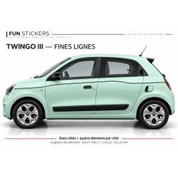 Bandes Fines Laterales Renault Twingo 3 | Stickers Autocollants