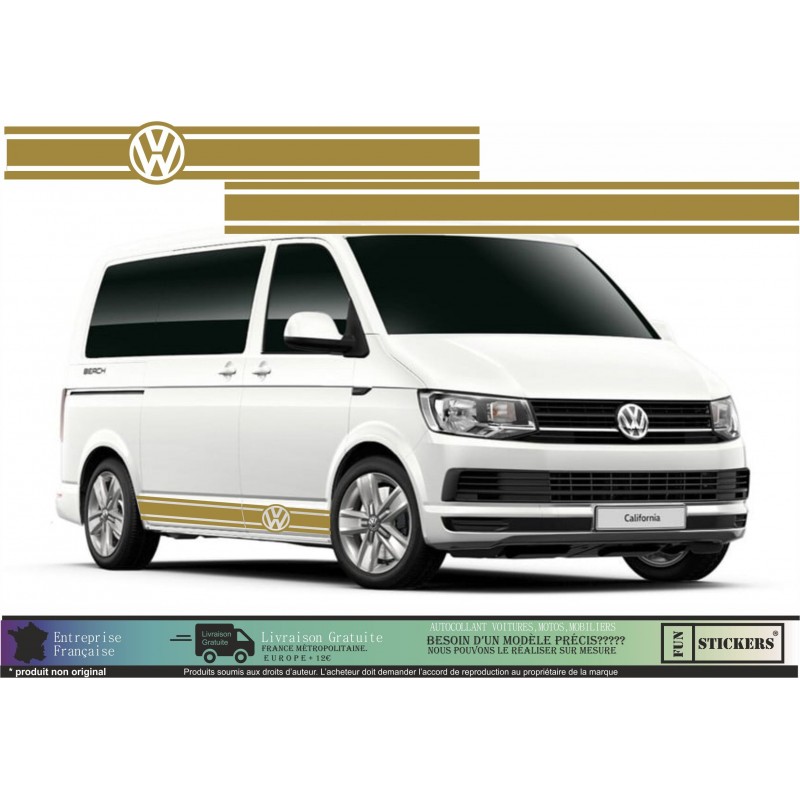 Autocollants Bas de Caisse Van – Design Kepler Noir – Compatibles vw volkswagen Transporter T5/T6