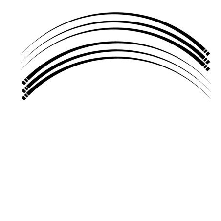 Motorcycle rim stripe model 5 - set of 6 arcs