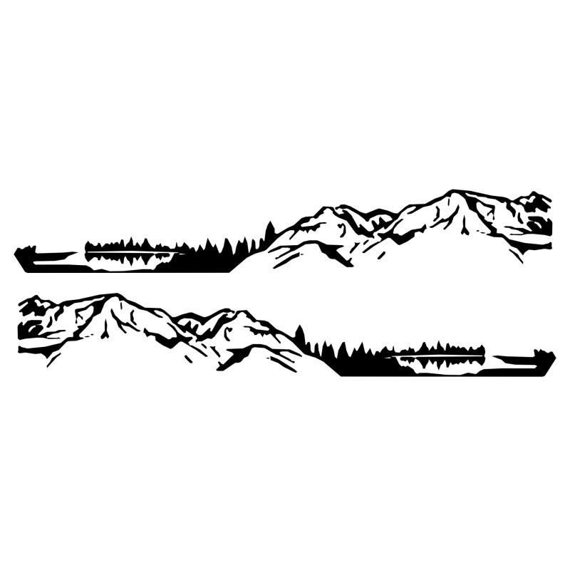 Kit stickers fourgon – montagne, forêt et lac