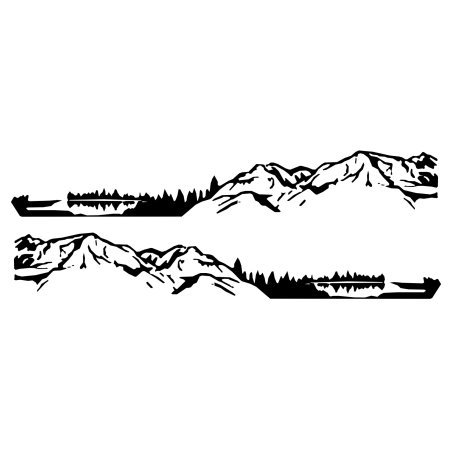 Camper van mountain forest and lake decal kit
