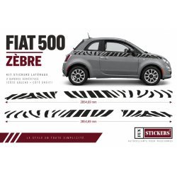 Kit stickers Fiat 500 – bandes latérales zèbre