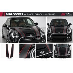 MINI double bonnet stripes and outlines decal kit