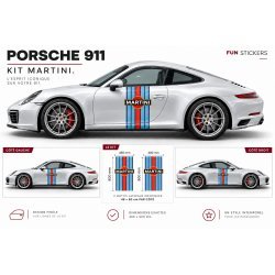 Porsche Martini decal kit – two side graphics