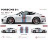 Porsche Martini decal kit – two side graphics