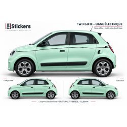 Stickers Renault Twingo 3 électrique – bandes fines