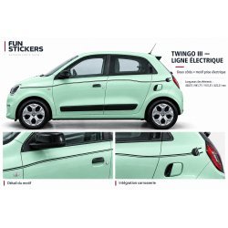 Stickers Renault Twingo 3 électrique – bandes fines