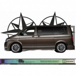 Sticker rose des vents 72cm van VW Transporter camping-car Fun Stickers