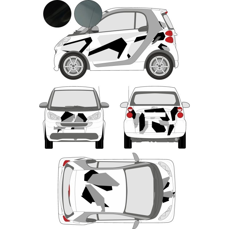 Kit stickers camouflage géométrique – petite citadine