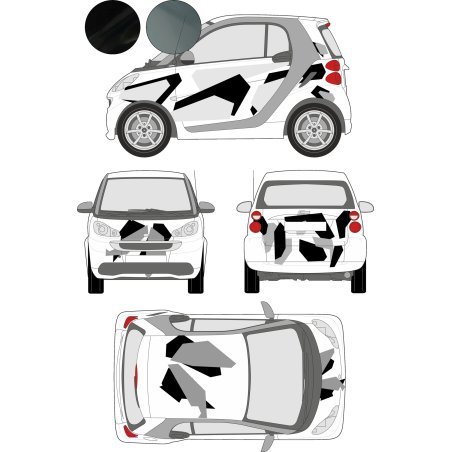 Geometric camouflage decal kit – small city car