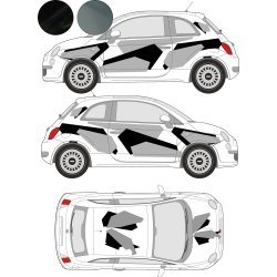 Geometric camouflage decal kit – compact car and Fiat 500