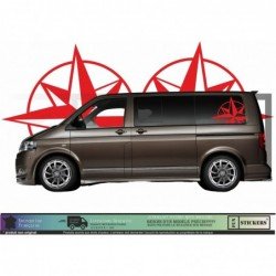 Sticker rose des vents 72cm van VW Transporter camping-car Fun Stickers