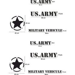 US Army stars and lettering decal kit