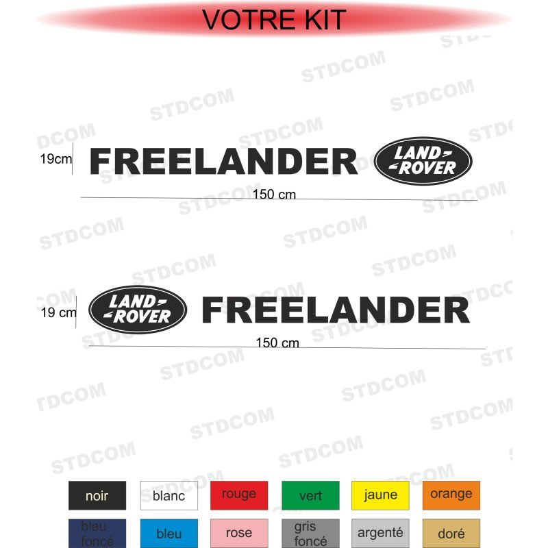 Stickers Land Rover Freelander – logos et lettrages latéraux