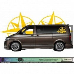 Sticker rose des vents 72cm van VW Transporter camping-car Fun Stickers