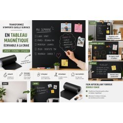 Adhesive blackboard film for magnets and chalk