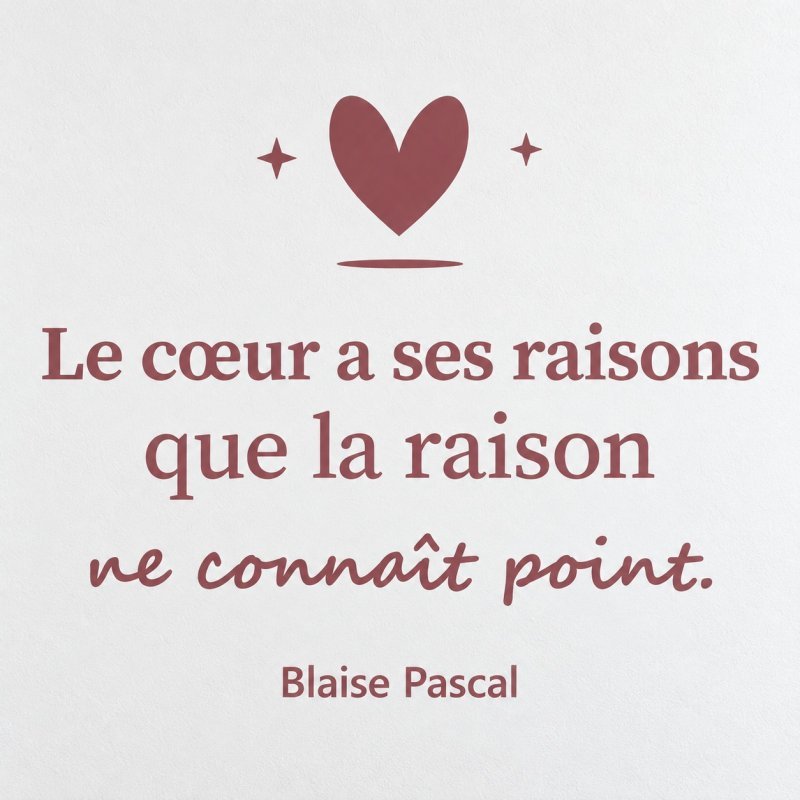 Sticker mural Le cœur a ses raisons | Fun-Stickers