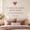 Sticker mural Le cœur a ses raisons | Fun-Stickers