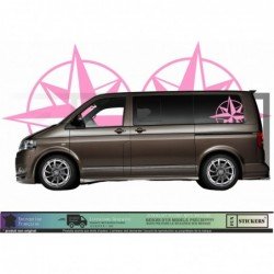 Sticker rose des vents 72cm van VW Transporter camping-car Fun Stickers