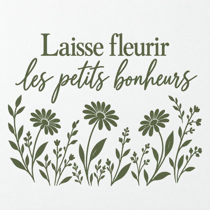 Sticker mural Laisse fleurir les petits bonheurs | Fun-Stickers