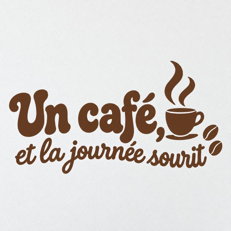 Wall decal Un café et la journée sourit | Fun-Stickers